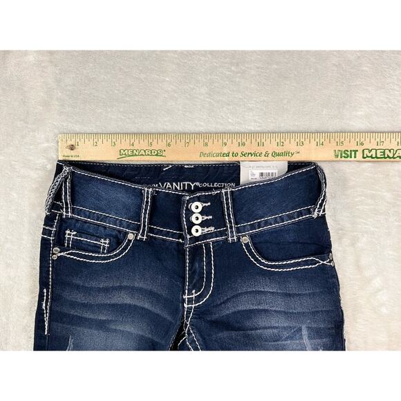 Vanity Premium Collection Jeans Womens 26x24 Slim Crop Embellished Triple Button - Picture 4 of 9
